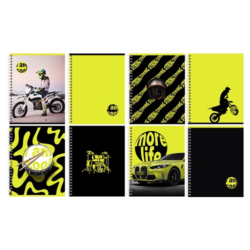 Тетрадь 80л., А5, клетка на гребне BG 