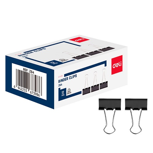 Зажимы для бумаг DELI 