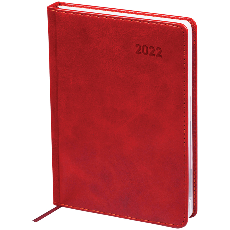 Ежедневник датированный 2022г. с вырубкой, A5, 176л., кожзам, OfficeSpace 