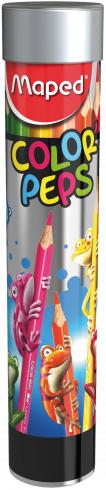Карандаши 12 цв. COLOR'PEPS, из липы, треуг. в метал. тубусе Maped.
