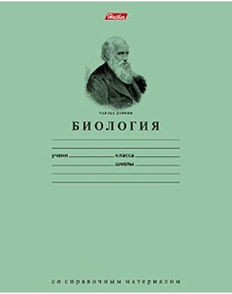 Тетрадь 36л А5 со справоч матер в клетку -Зеленая- БИОЛОГИЯ