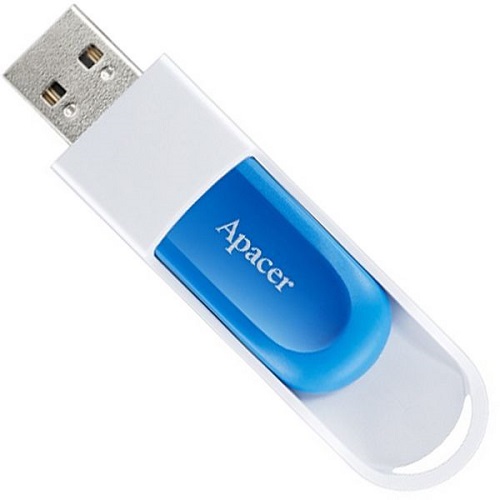 USB-накопитель, apacer, AH23A, AP64GAH23AW - 1, 64GB, USB 2. 0, синий