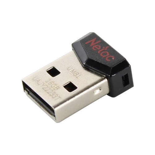 USB-накопитель, Netac, NT03UM81N-016G-20BK, 16GB, USB2.0 Чёрный