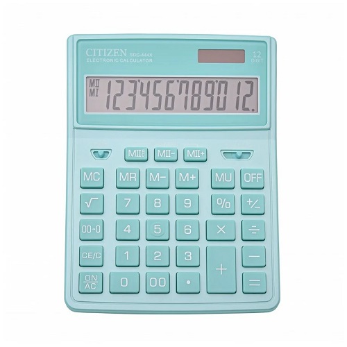 Калькулятор настольный CITIZEN SDC-444X-GN  цвет бирюзовый