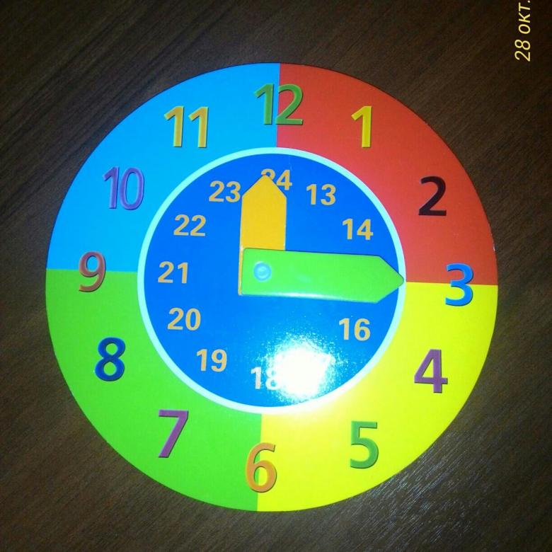 Детские часы для обучения времени (разные),jkmibt,диаметр 19,5 см