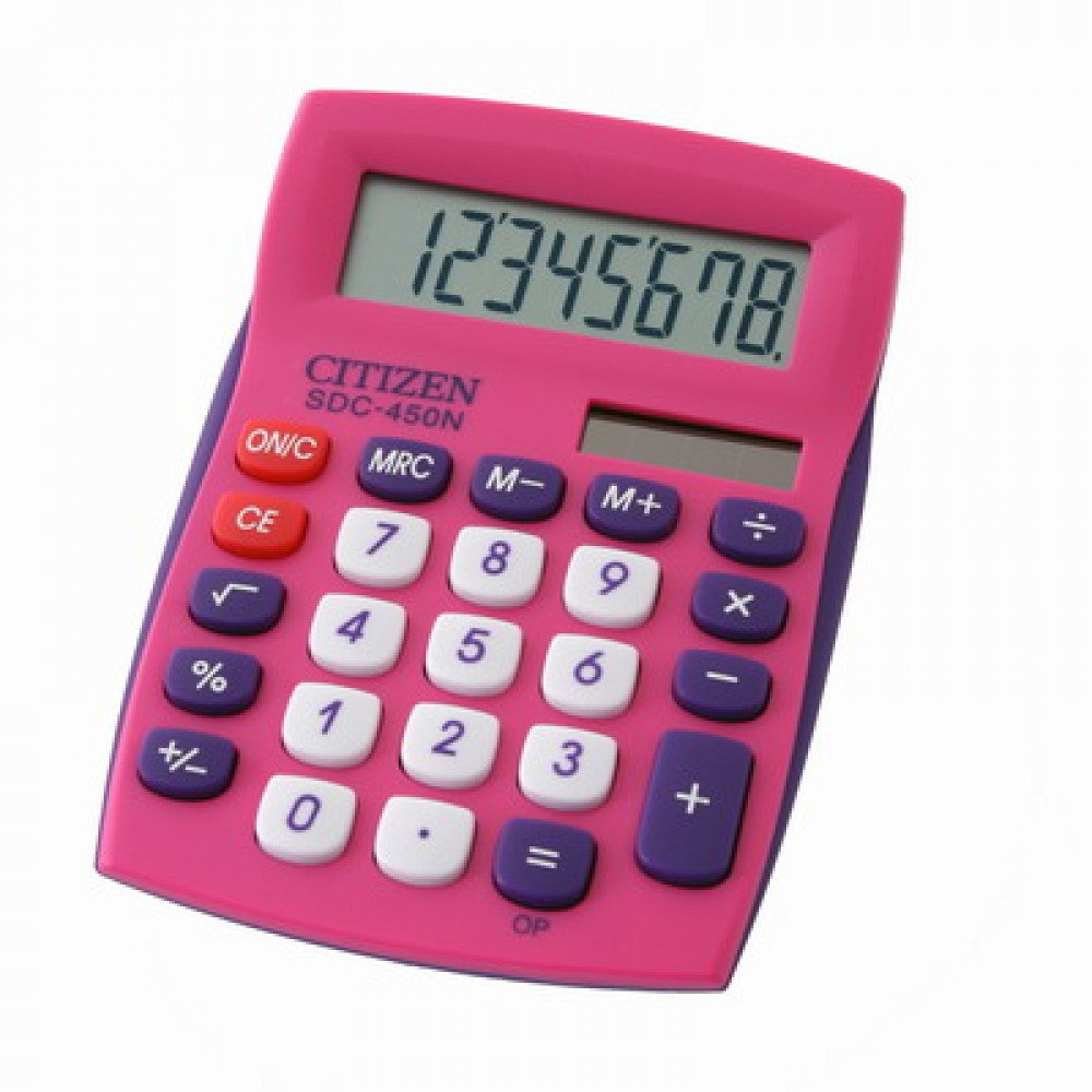 Калькулятор CITIZEN SDC-450NPKBP 8 разрядный розовый