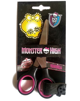 Ножницы детские Hatber 13см нерж. сталь -Школа Монстров- Monster High в инд.упак.с европодвесом