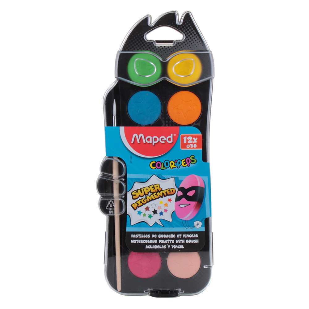 Краски акварельные Maped Color Peps, 12 цветов  