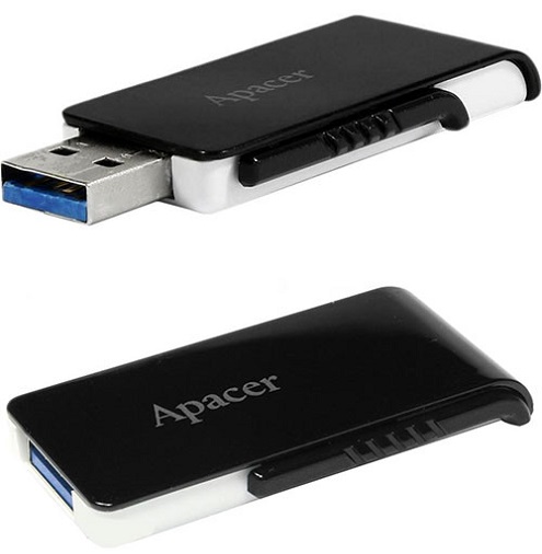 Флешка USB Apacer AH350, 128GB, цвет черный, AP128GAH350B-1, USB 3.1