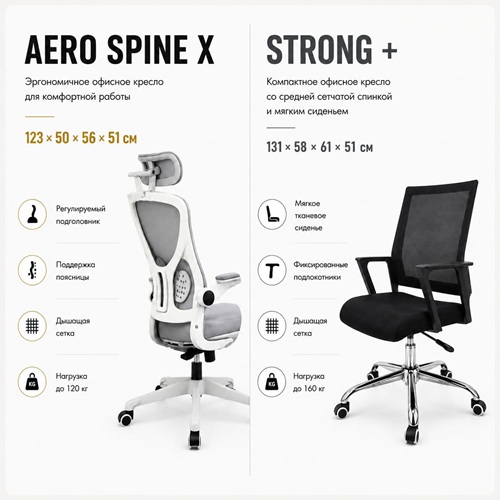Офисное кресло Модель 618 (Aero Spine X) (Strong +)