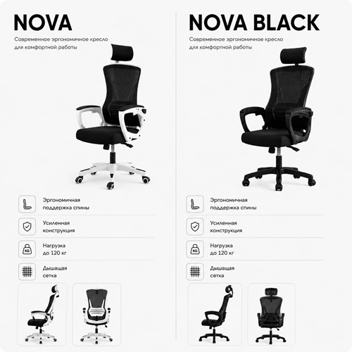 Офисное кресло Модель 885 (Nova) (Nova Black)