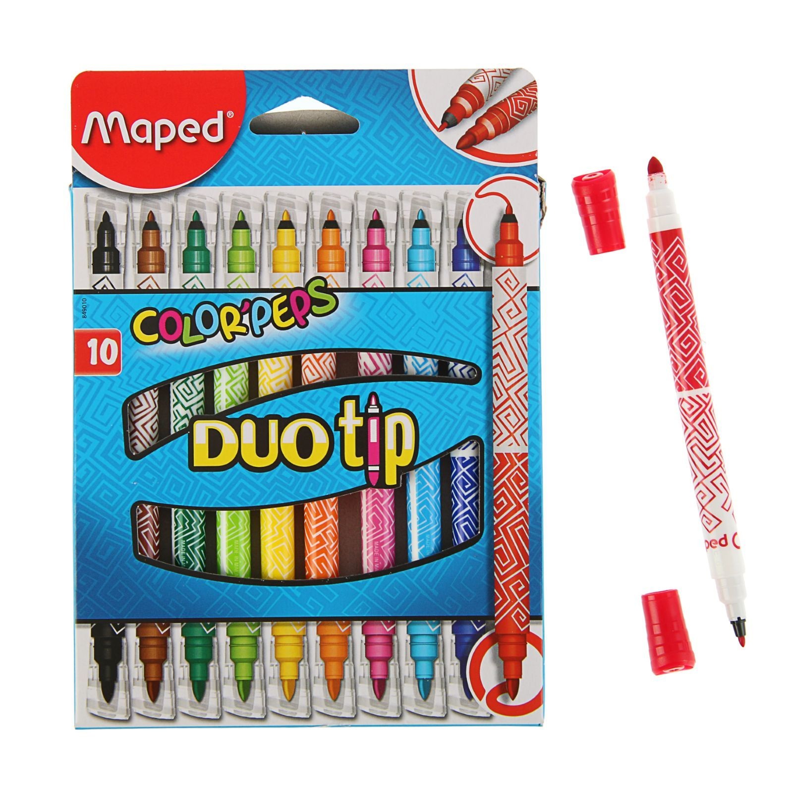 Двусторонние смываемые фломастеры Color Pep's Duo Tip, 10 цветов