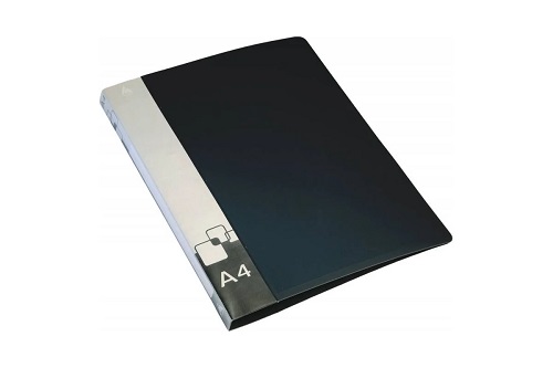 Папка с метал.пруж.скоросш. Бюрократ -PZ07PBLCK A4 пластик 0.7мм внут.и торц.карм черный