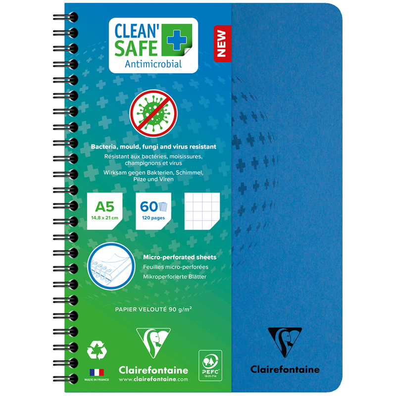 Тетрадь 60л., А5, клетка на гребне Clairefontaine 