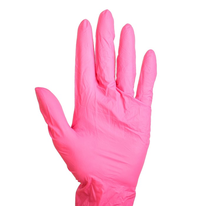 Набор перчаток хозяйственных, нитрил, размер S, 10 шт./5 пар, цвет чёрный, розовый, голубой