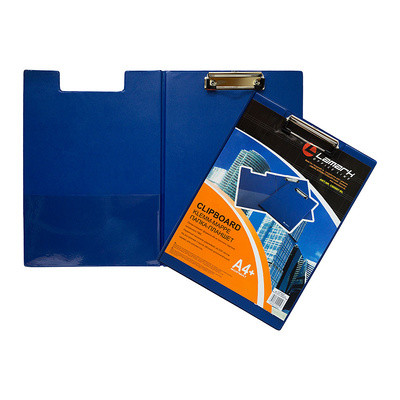 Планшет двойной А4 2,4мм PVC , Lamark , синий , с карманом.