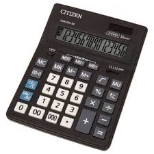 Калькулятор настольный Citizen Business Line CDB1601-BK, 16 разрядов, двойное питание, черный