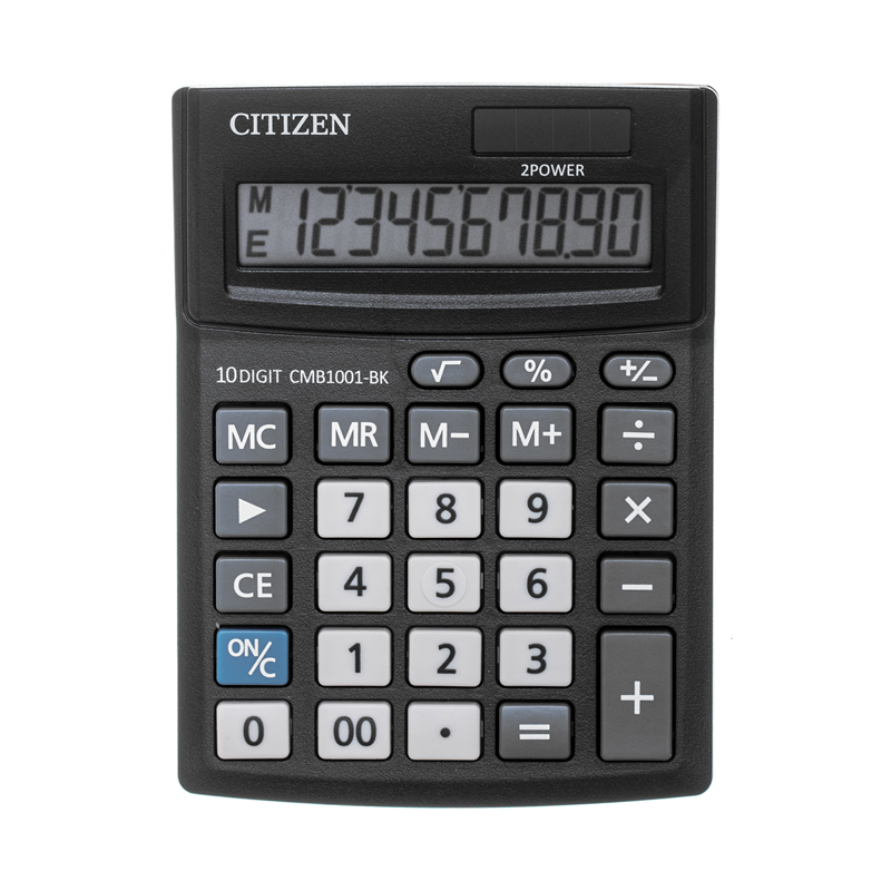 Калькулятор настольный Citizen Business Line CMB1001-BK, 10 разрядов, двойное питание, 102*137*31мм,