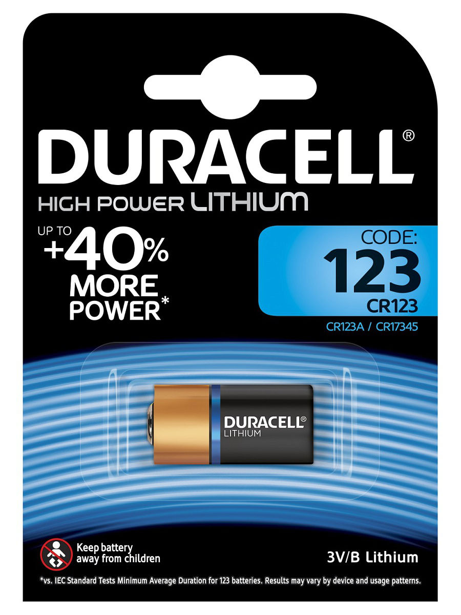 Батарейка DURACELL CR123 ULTRA (10/50/6000) Тип: CR123 - 2шт
