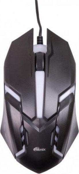 Мышь Ritmix ROM-305, Черный Mouse optical, 2+1 buttons, USB, 1000-1200dpi, black