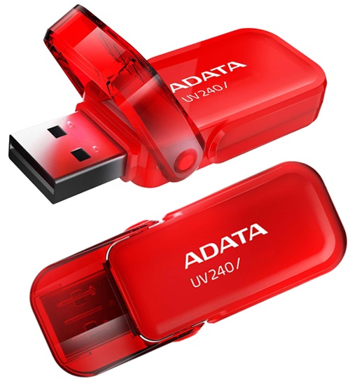 Флешка USB ADATA, UV240, 32GB, Красный