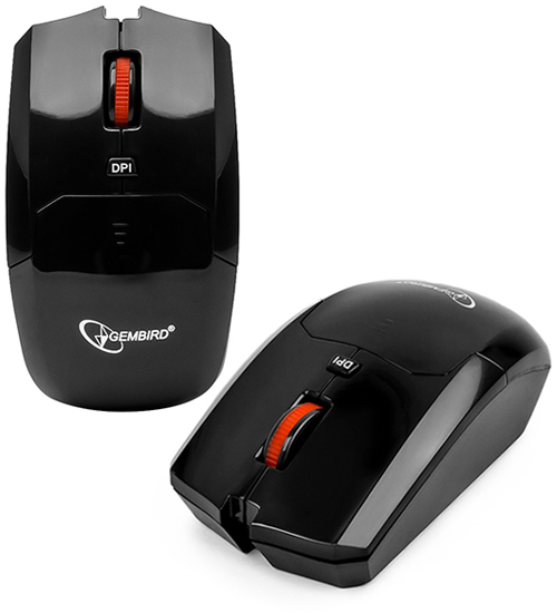 Мышь Gembird MUSW-212, беспроводная, оптическая, 2AAA, USB, Черный Mouse black