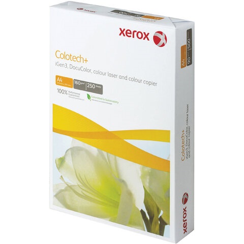 Бумага XEROX COLOTECH PLUS, А4, 160 г/м2, 250 л., для полноцветной лазерной печати