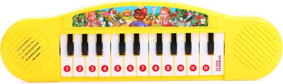 Пианино на батарейках желтый мышонок 