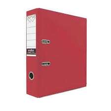 Папка-регистратор 80 мм, PVC, красная, с металлической окантовкой