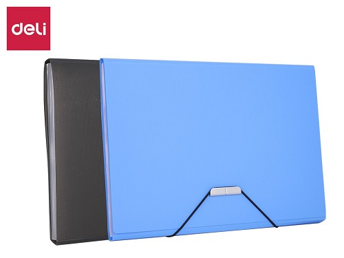 Папка-портфель DELI, на резинке 7 отделений, ассорти