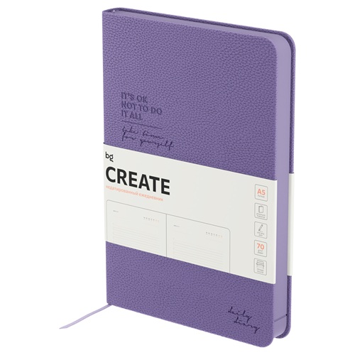 Ежедневник недатированный, А5, 136л., твердый переплет, кожзам, BG