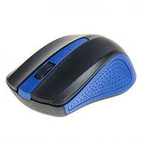 Мышь Ritmix RMW-555, Черно-синий Mouse Wireless Optical Mouse, USB, 1000dpi, 2+1 buttons, 2AAA, blue