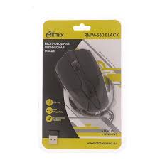 Мышь Ritmix RMW-560, Черный Mouse Wireless Optical Mouse, USB, 1000dpi, 2+1 buttons, 2AAA req., blac