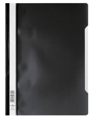 Папка-скоросшиватель пластиковая , А4, 150/180мкм, прозрачный верхний слой, чёрная
